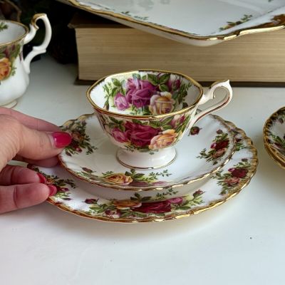 Кофейное трио Royal Albert Old Country Roses 100 мл Англия 