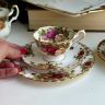 Кофейное трио Royal Albert Old Country Roses 100 мл Англия 