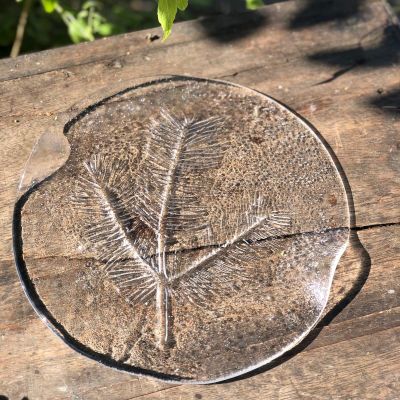 Блюдо 32 см Сосновая ветка хрусталь