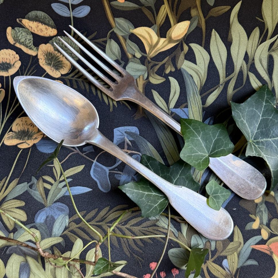 Ложка столовая 21 см серебрение Франция 19 век