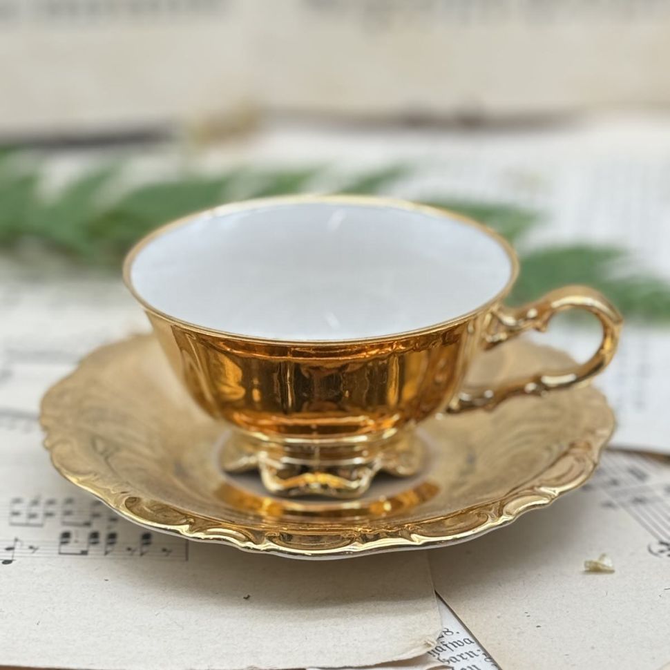 Сервиз кофейный Waldershof 22 karat gold на 6 персон Бавария Германия