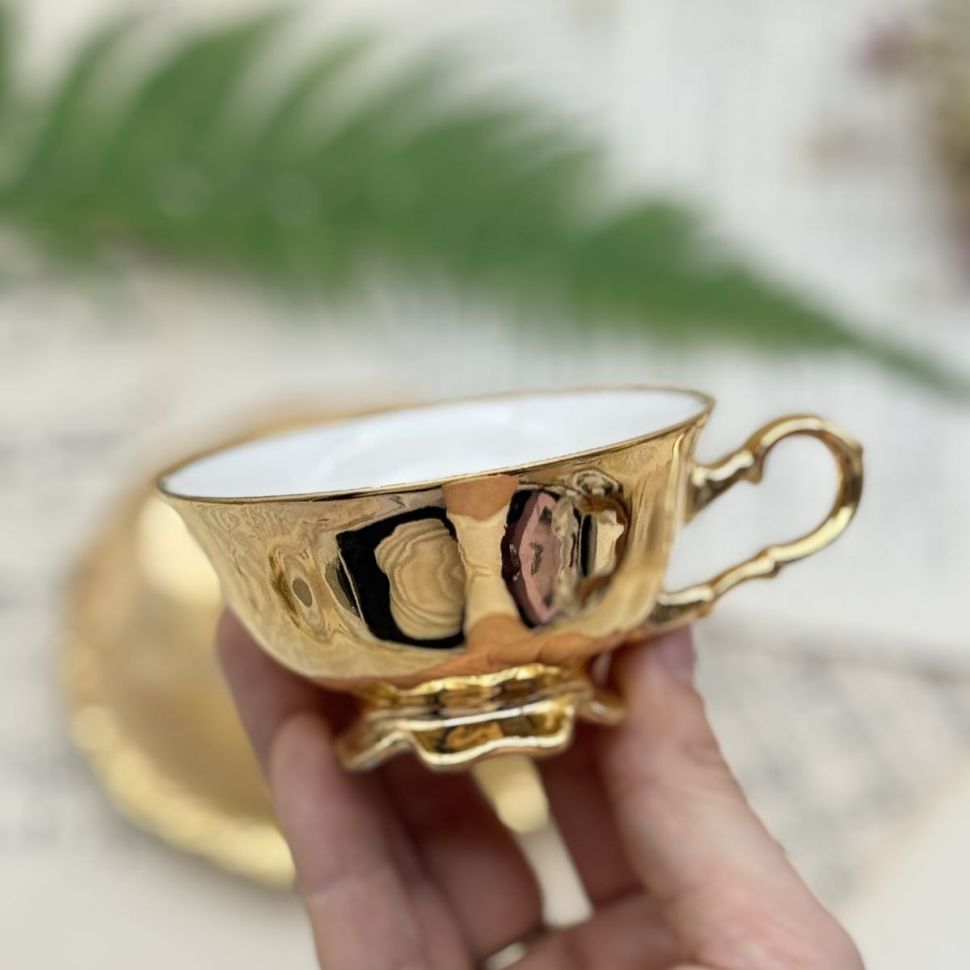 Сервиз кофейный Waldershof 22 karat gold на 6 персон Бавария Германия