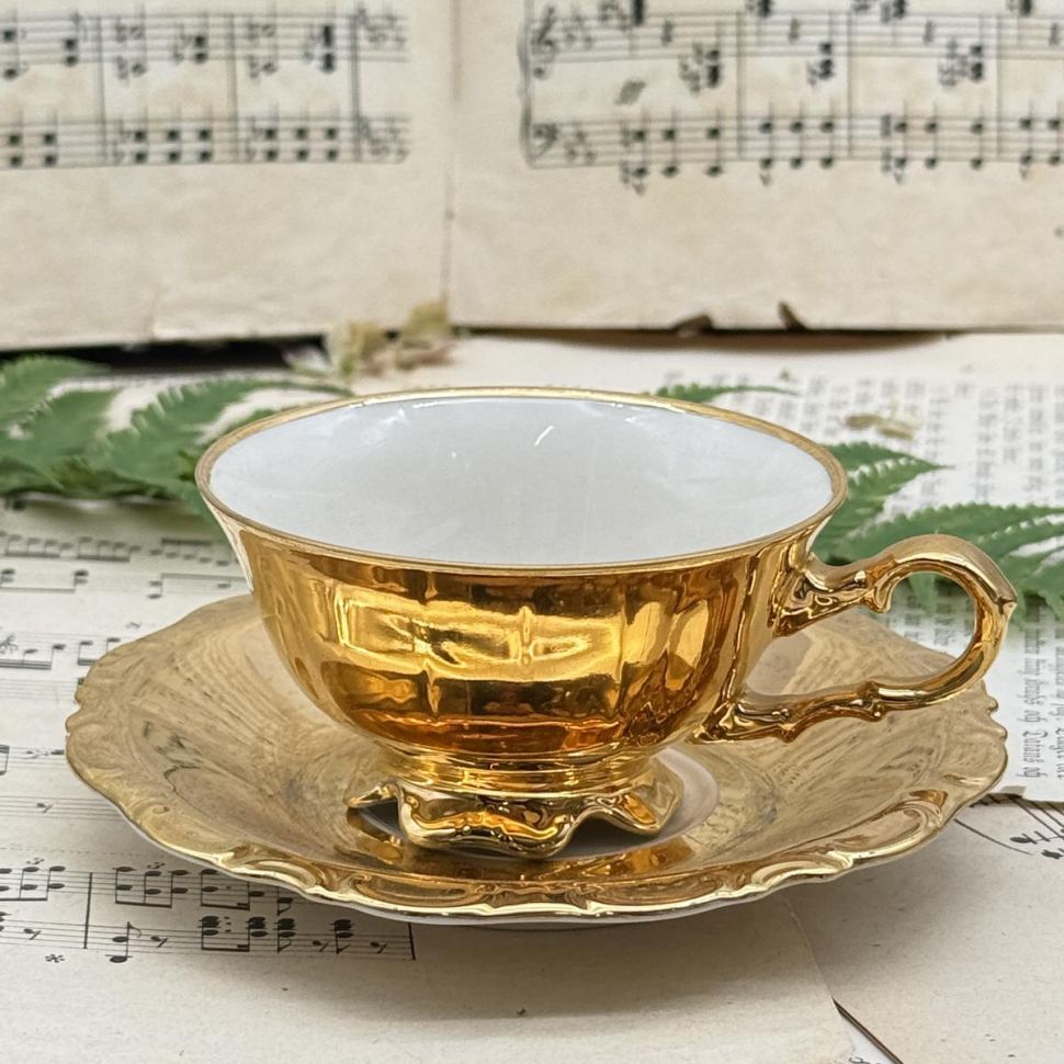 Сервиз кофейный Waldershof 22 karat gold на 6 персон Бавария Германия