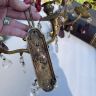 Бра настенное на 2 свечи 26 см латунь хрусталь