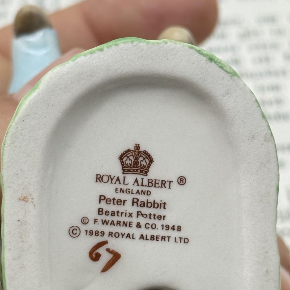 Статуэтка Beatrix Potter Peter Rabbit Royal Albert Англия 1989 г.