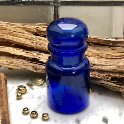 Банка аптечная синяя средняя 14 см