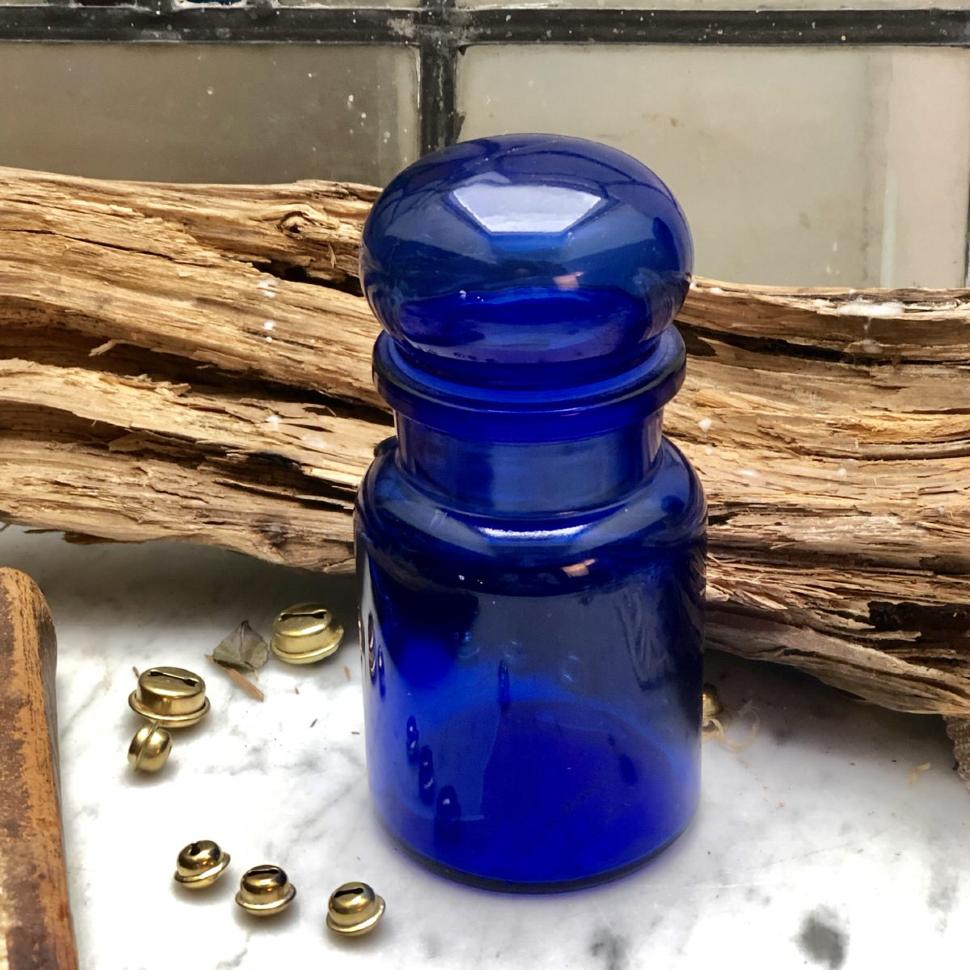 Банка аптечная синяя средняя 14 см