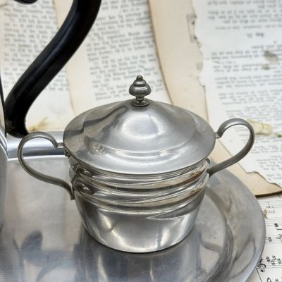 Кофейник сахарница поднос набор 3 предметов WMF сталь дерево