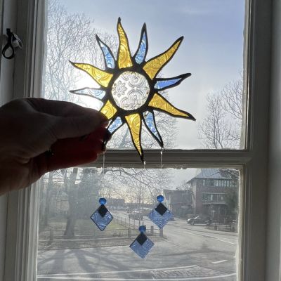 Подвес Солнце 49 см стекло