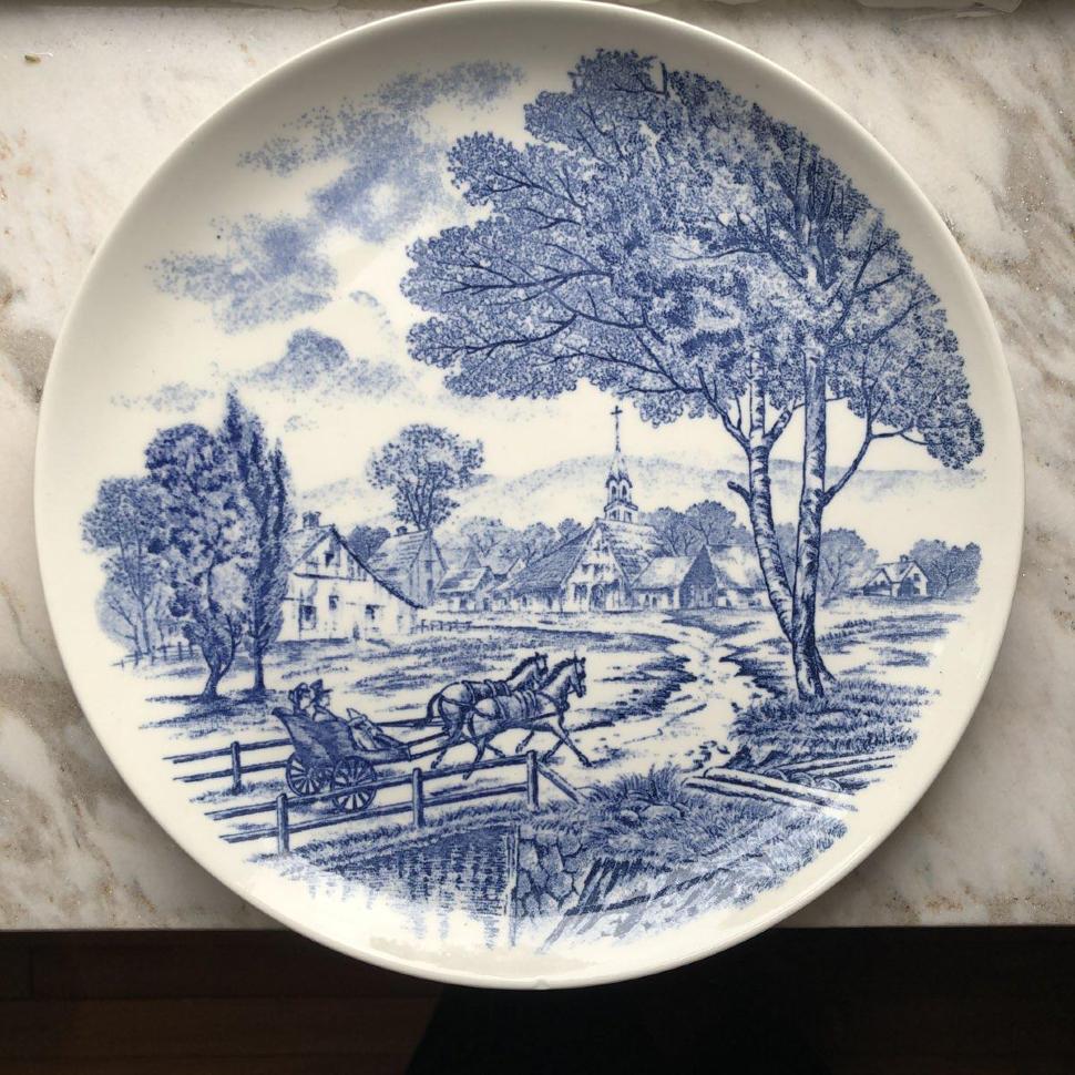 Тарелка 24 см Tsujimoto Двуколка фарфор