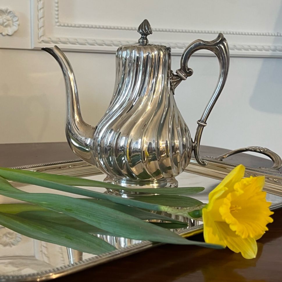 Чайник кофейник 1,15 л серебрение