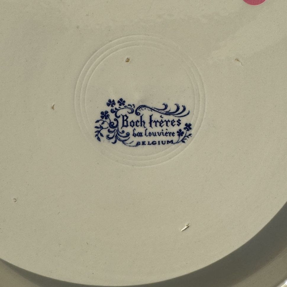 Тарелка блюдо Старушка Boch Freres La Louviere Delft 38 см Бельгия