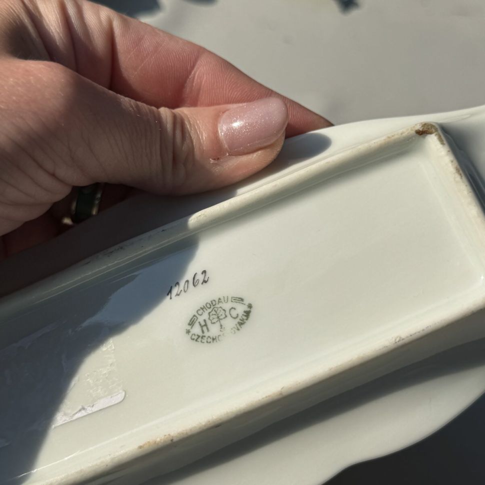 Набор для сервировки на подставке фарфор Чехия 3 предмета