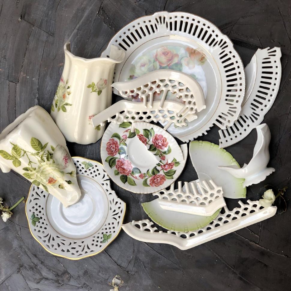 Лом кружевные розы фарфор