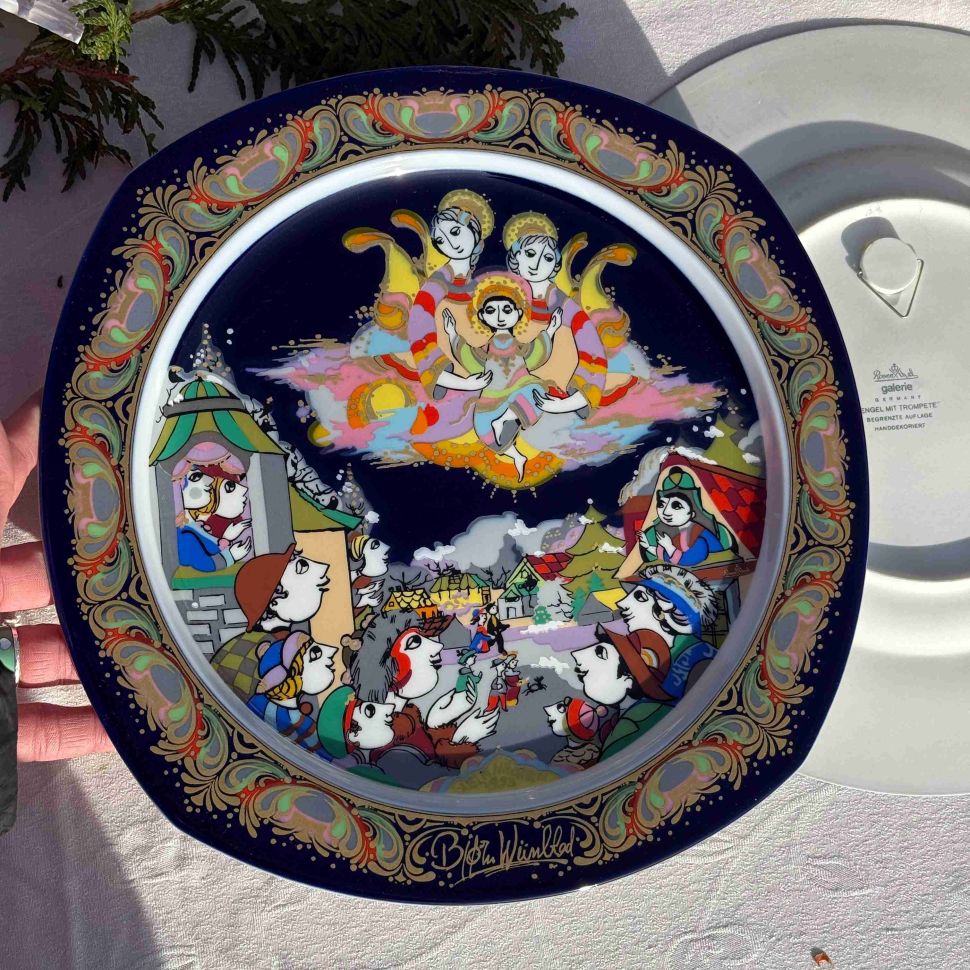 Тарелка Rosenthal Рождественские песни 28 см фарфор Германия 1993 г.   