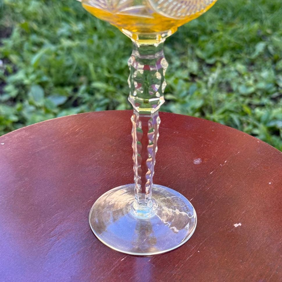 Бокал желтый 250 мл накладной хрусталь Чехия