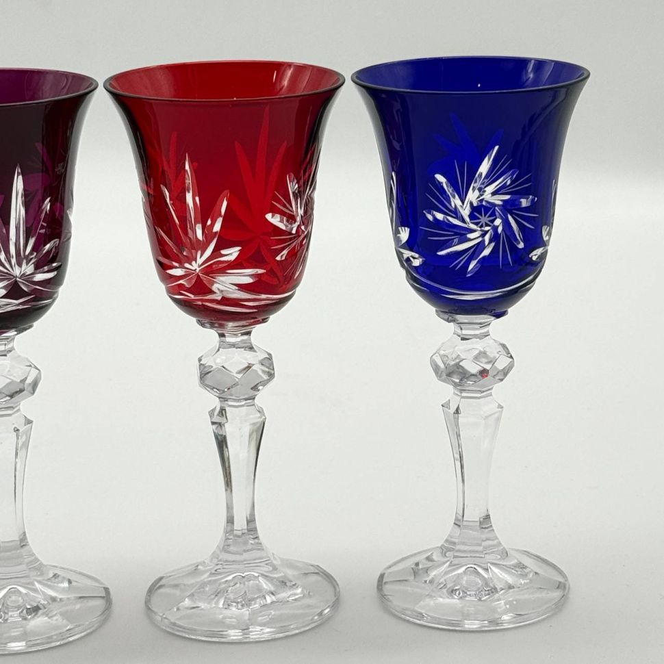 Рюмка Тюльпан набор 4 шт. 75 мл цветной хрусталь Германия