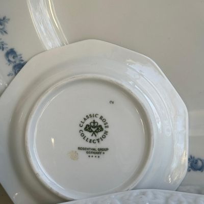 Тарелка Rosenthal Classic Rose голубые розы 25 см Германия