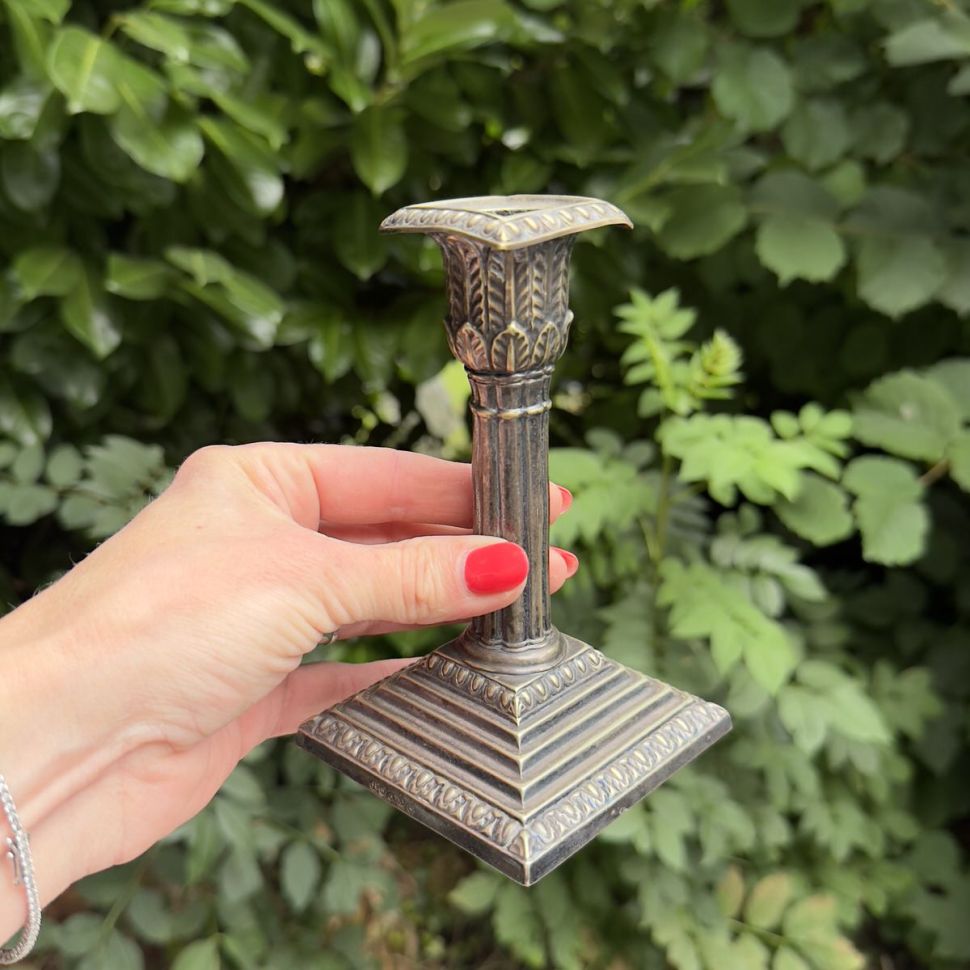 Подсвечник Колонна малая 14 см серебрение 