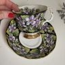 Чайная пара черный Royal Albert Provincial Flowers Purple violet 200 мл Англия 