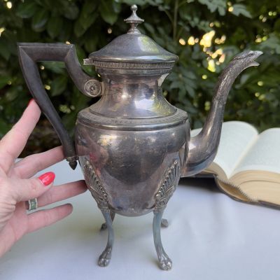 Кофейник 1,3 л серебрение дерево Франция