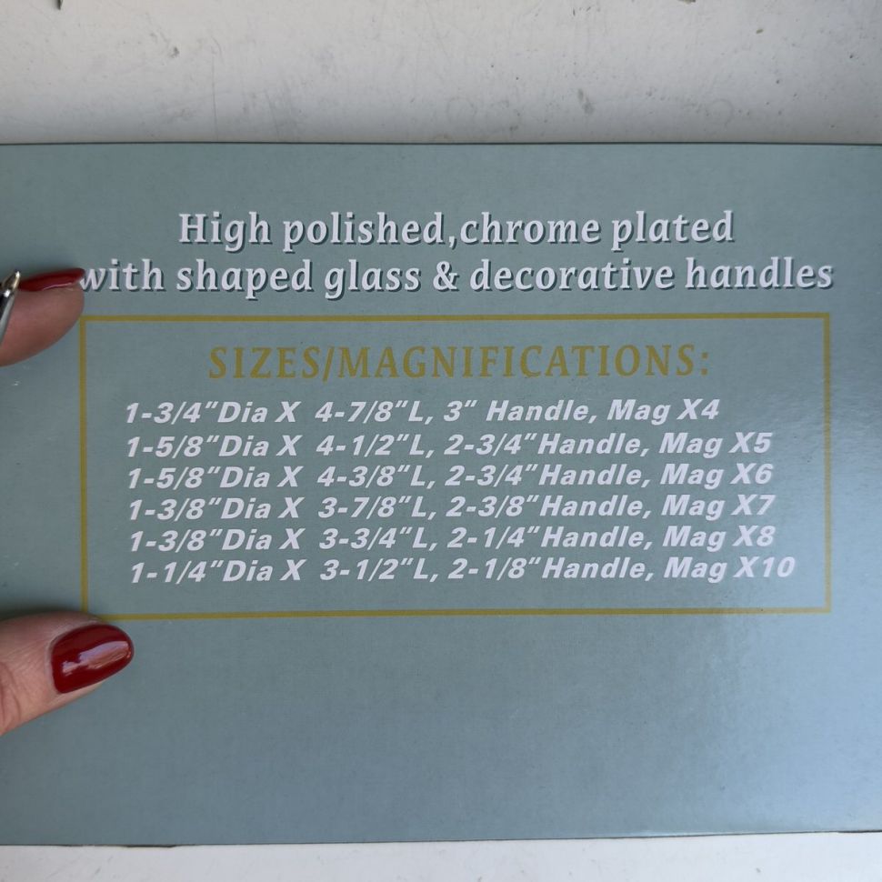 Лупа круглая 12 см сталь