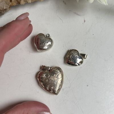 Кулон локет Сердце 3 см серебро