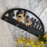 Вешалка настенная Петух и курица 19 см металл 