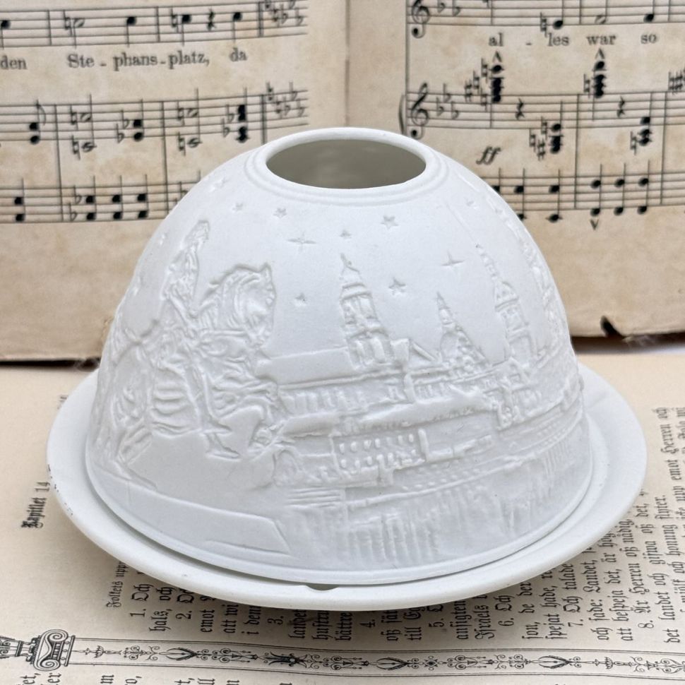 Подсвечник клош Hellmann Versand Starlight Москва 12 см бисквитный фарфор Германия