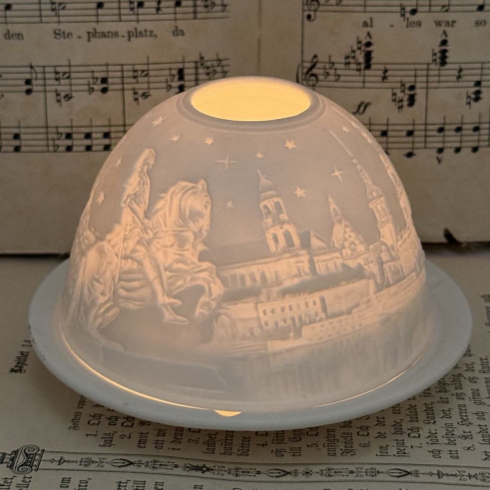 Подсвечник клош Hellmann Versand Starlight Москва 12 см бисквитный фарфор Германия