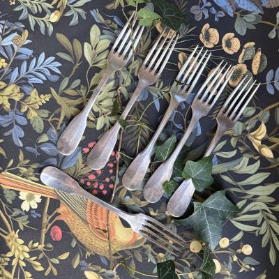 Вилка столовая 21 см серебрение Франция 19 век