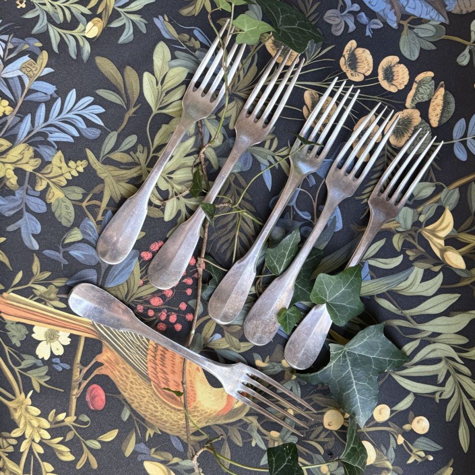 Вилка столовая 21 см серебрение Франция 19 век