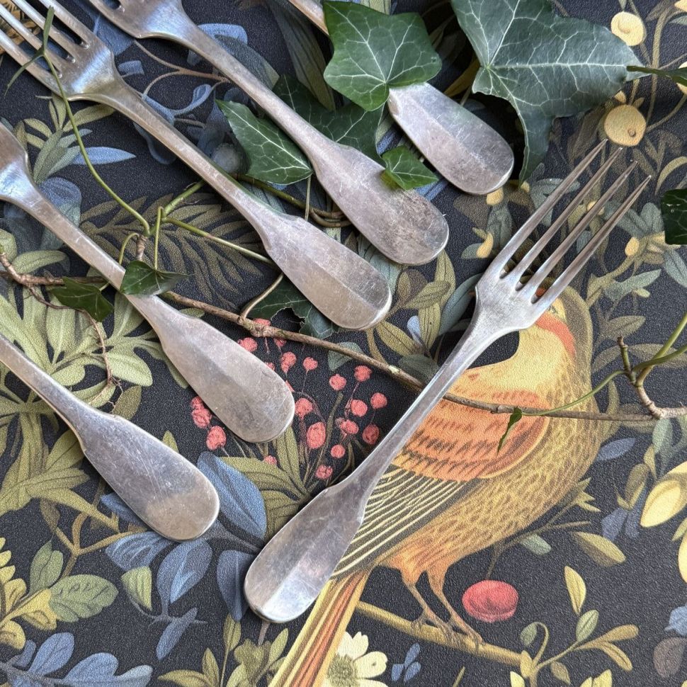 Вилка столовая 21 см серебрение Франция 19 век