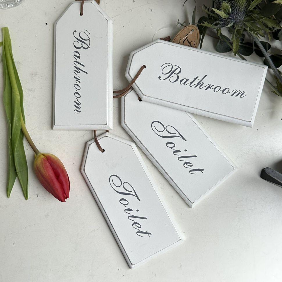 Табличка Toilet 7х15 см дерево