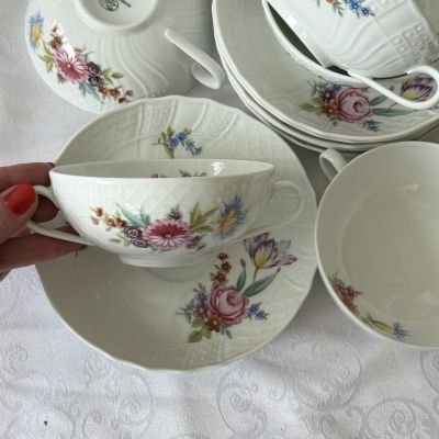 Бульонная пара Hutschenreuther Dresden Мейсенский букет 300 мл Германия