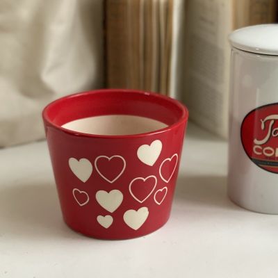 Кашпо 10 см Сердечки керамика