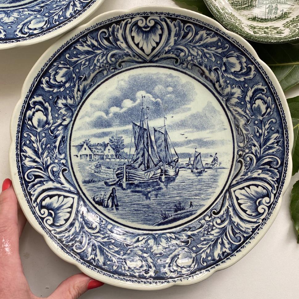 Тарелка 25 см Delfts Boch Бельгия с подвесом