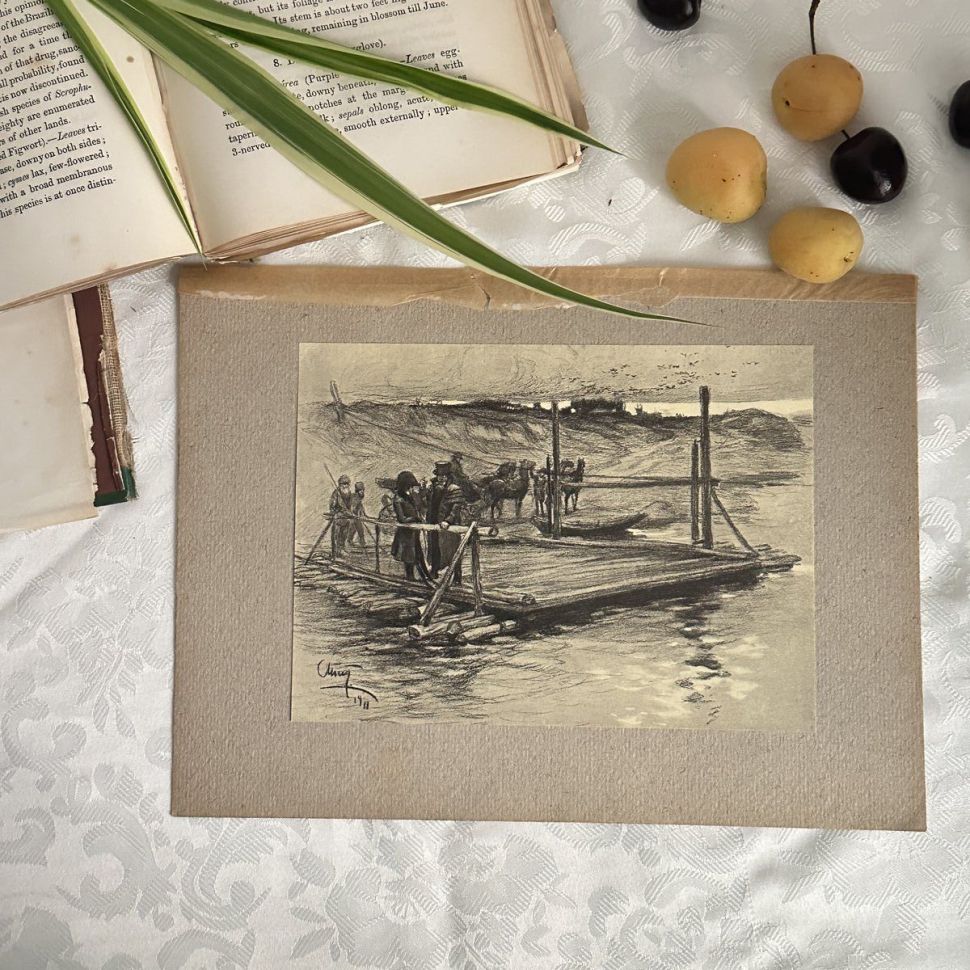 Литография 1912 г Война и Мир на картоне