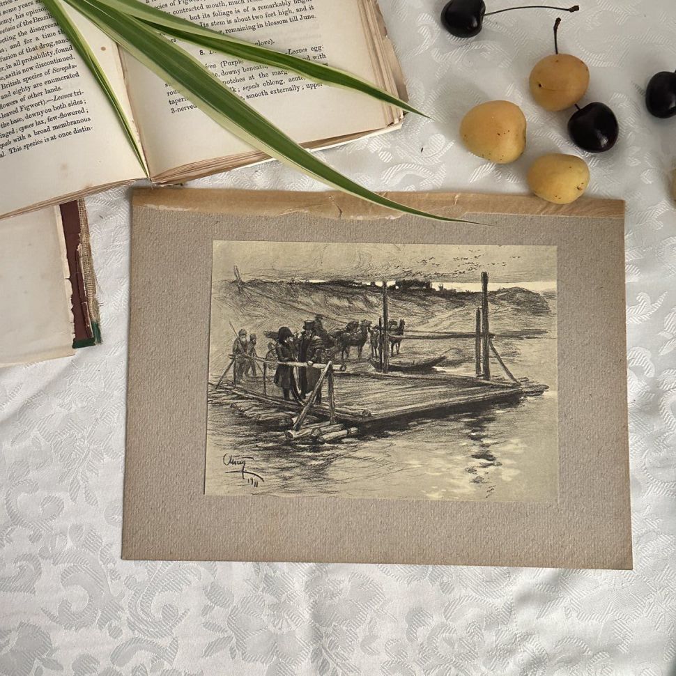 Литография 1912 г Война и Мир на картоне