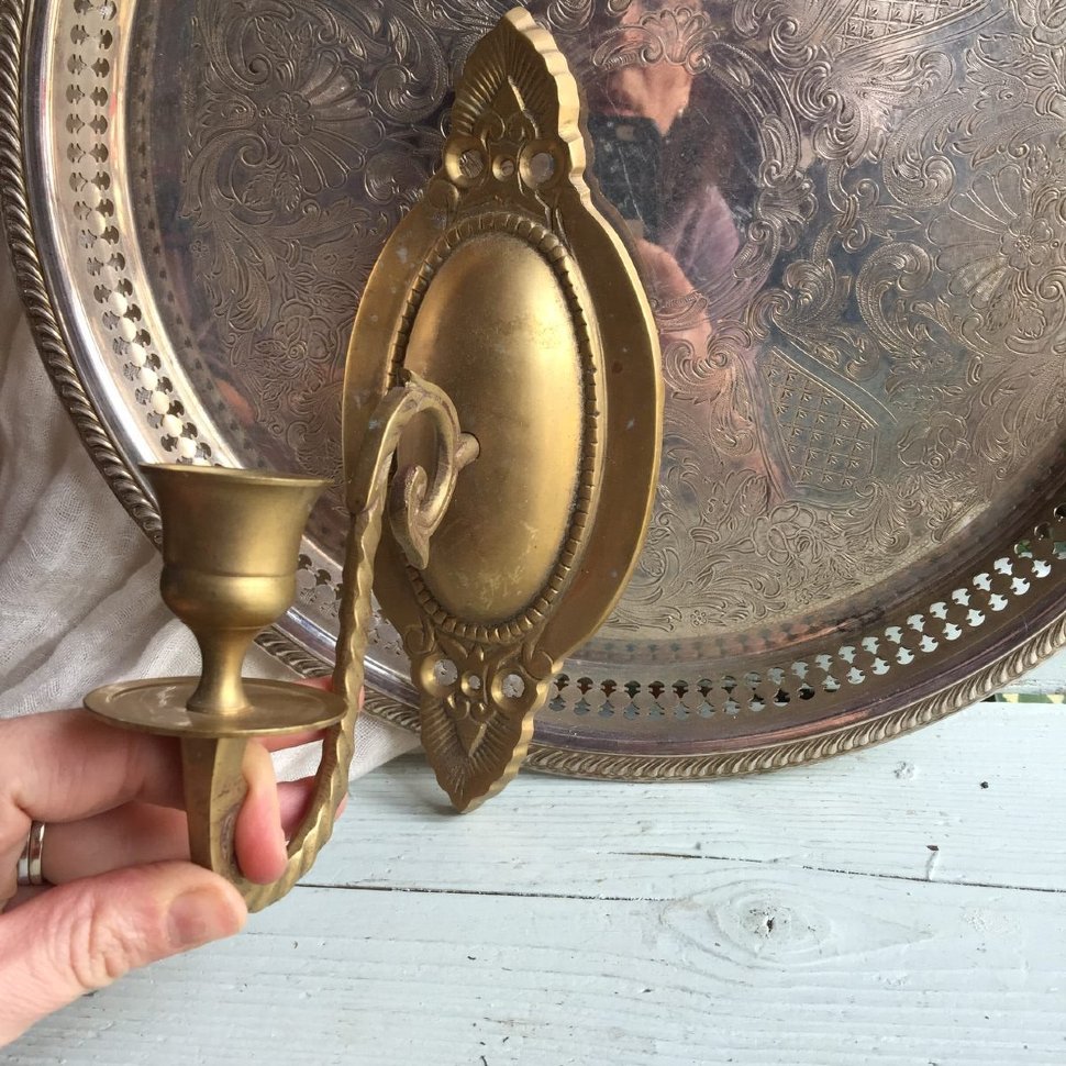 Подсвечник витой настенный на одну свечу