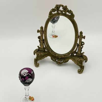 Зеркало настольное в стиле Ренессанс 30х20 см бронза Франция