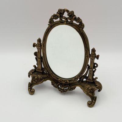 Зеркало настольное в стиле Ренессанс 30х20 см бронза Франция