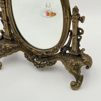 Зеркало настольное в стиле Ренессанс 30х20 см бронза Франция