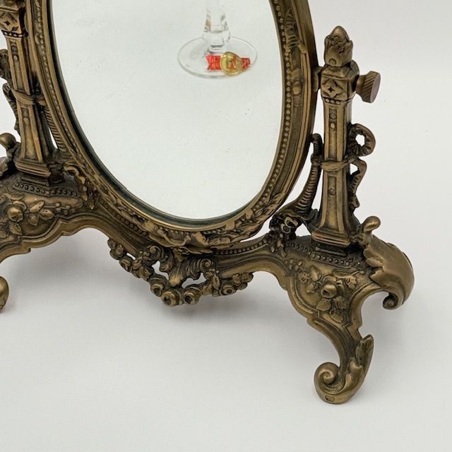 Зеркало настольное в стиле Ренессанс 30х20 см бронза Франция  