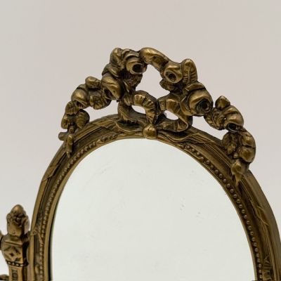 Зеркало настольное в стиле Ренессанс 30х20 см бронза Франция