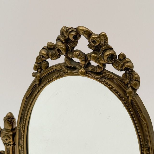 Зеркало настольное в стиле Ренессанс 30х20 см бронза Франция  