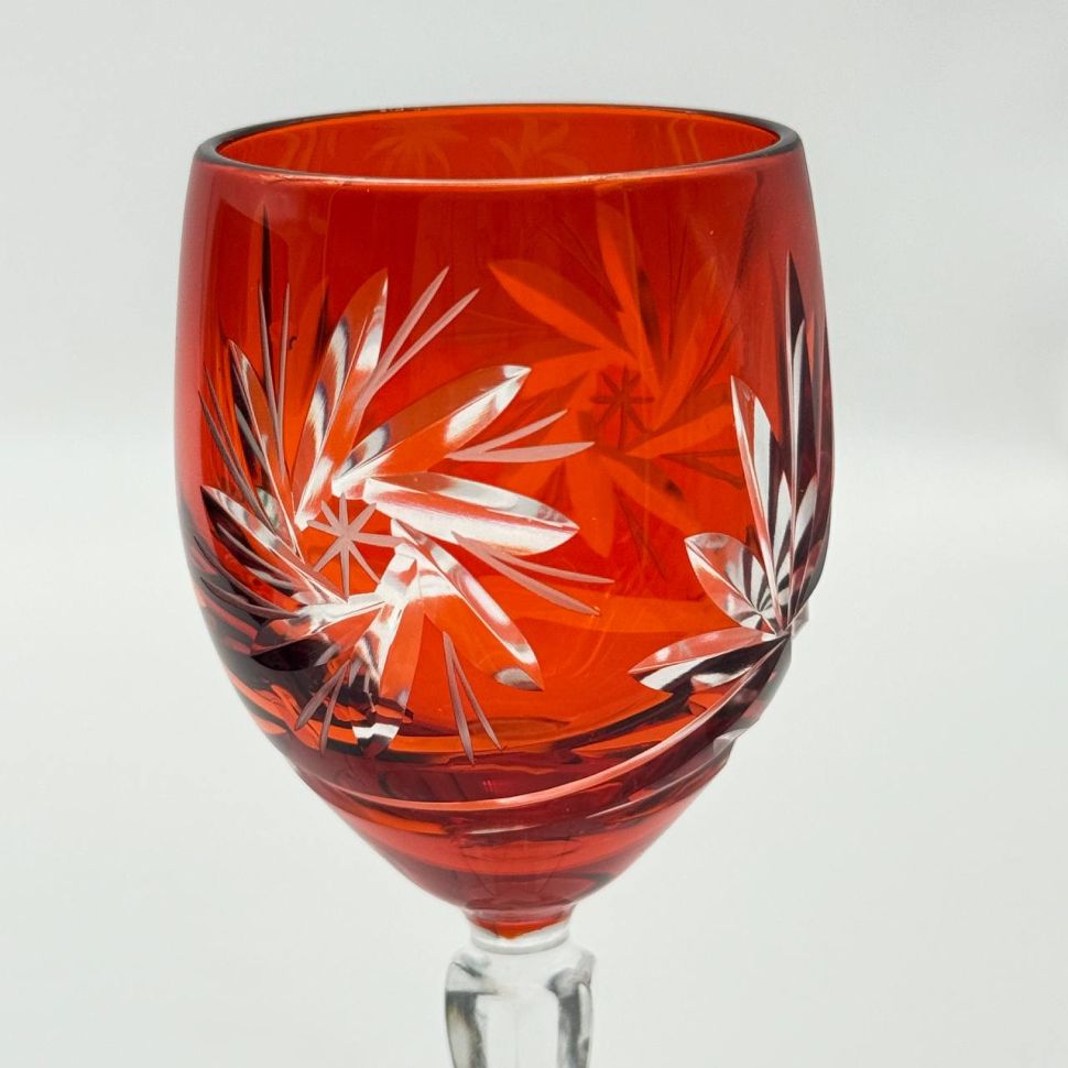 Рюмка на высокой ножке набор 2 шт. 80 мл цветной хрусталь Германия