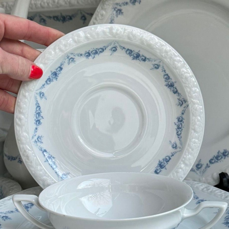 Блюдце Rosenthal Classic Rose голубые розы 18 см Германия