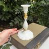 Подсвечник белый 18 см металл