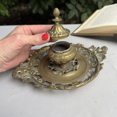 Чернильница с крышкой бронза Франция